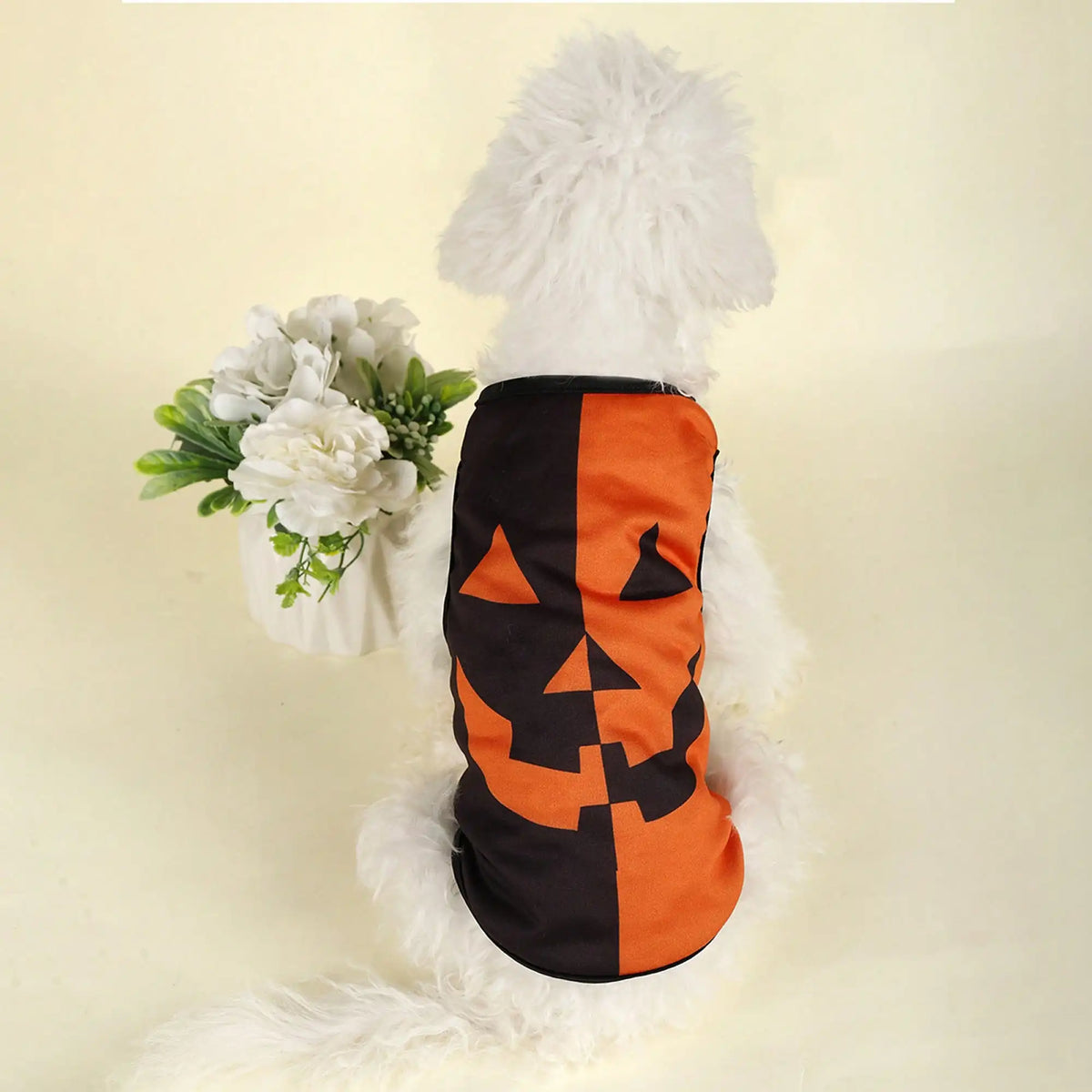 Dog Costume Funny Pumpkin Print Dog Shirt Holiday Apparel For Festival Party Events