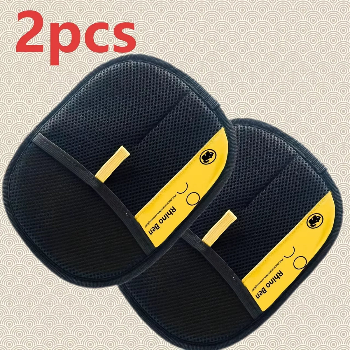 Large Pet Static Hair Removal Grooming Gloves, Upgrade Version Polypropylene Cat Hair Remover Gloves, Black with Yellow Accents for Pet Shedding