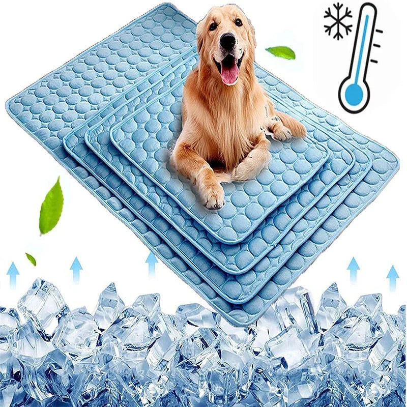 Summer Pet Ice Silk Cooling Mat Heat Dissipation Sleeping Pad Durable Cool Blanket Nest Bed Cushion For Small Medium Large Dogs