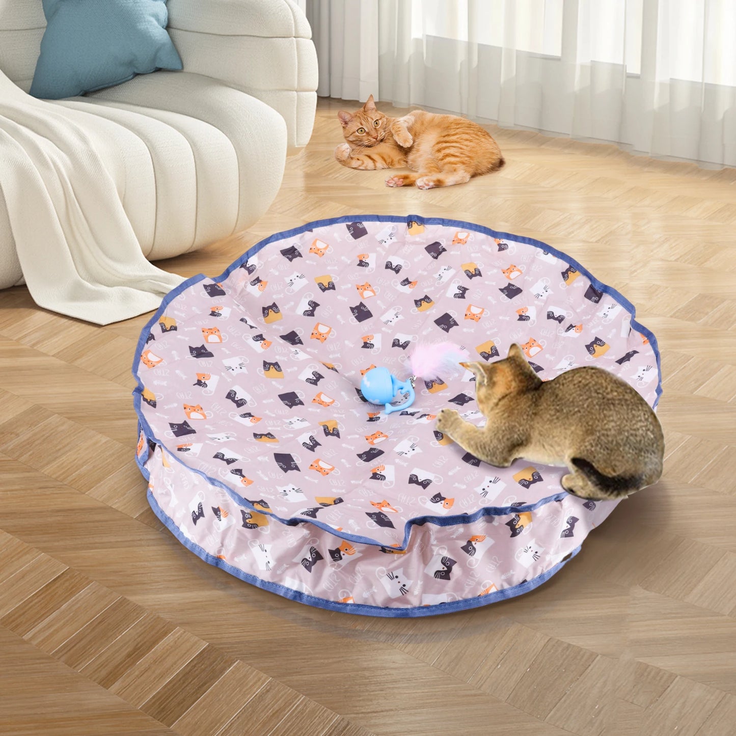 Interactive Cat Toy Reusable Motion Activate Chirping Cat Toy Mouse Catching Game for Pet Hide and Seek Game Accessories