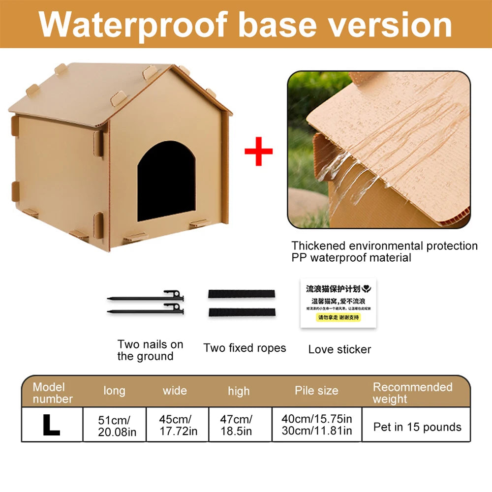 Stray Cats House Outside Cat House Foldable Cat Outdoor House Collapsible Insulated Pet House for Indoor Outdoor Use