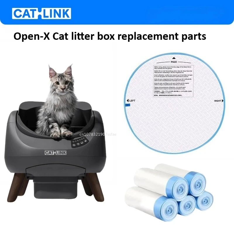 Cat Litter Box Liners for CATLINK Open-x No Sticky Residue Easy Clean Litter Box Accessory Trash Bags Poop Bag Size 67x40cm