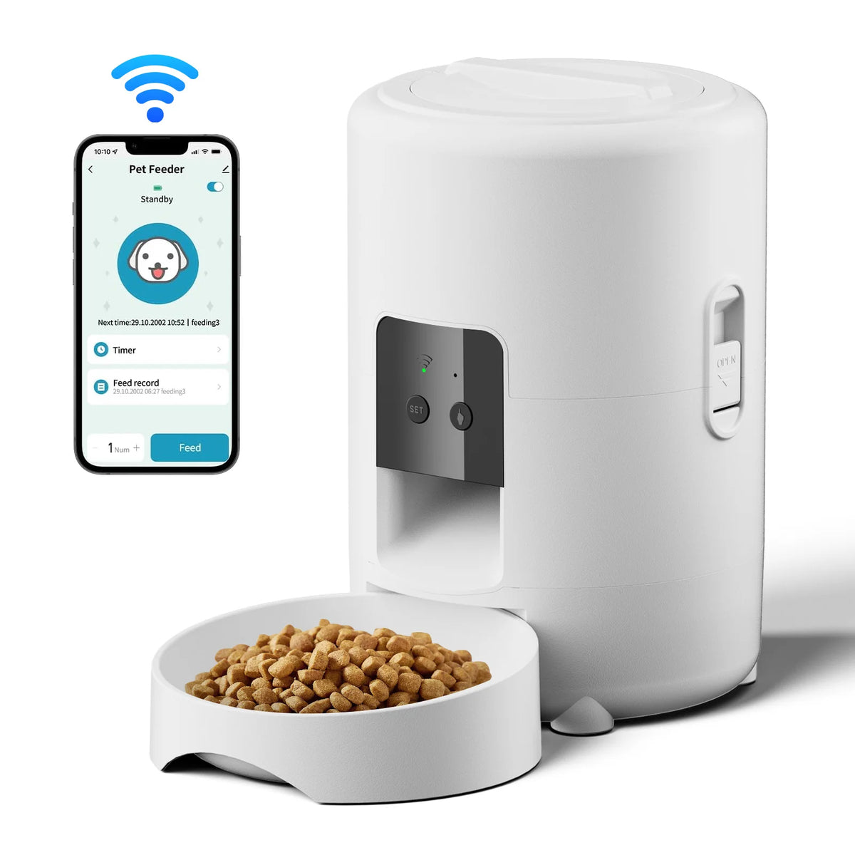 2L with Video Automatic Cat Feeder, Intelligent Timed and Quantitative Feeding, Cat, Dog and Pet Feeding Bowl Controlled by App