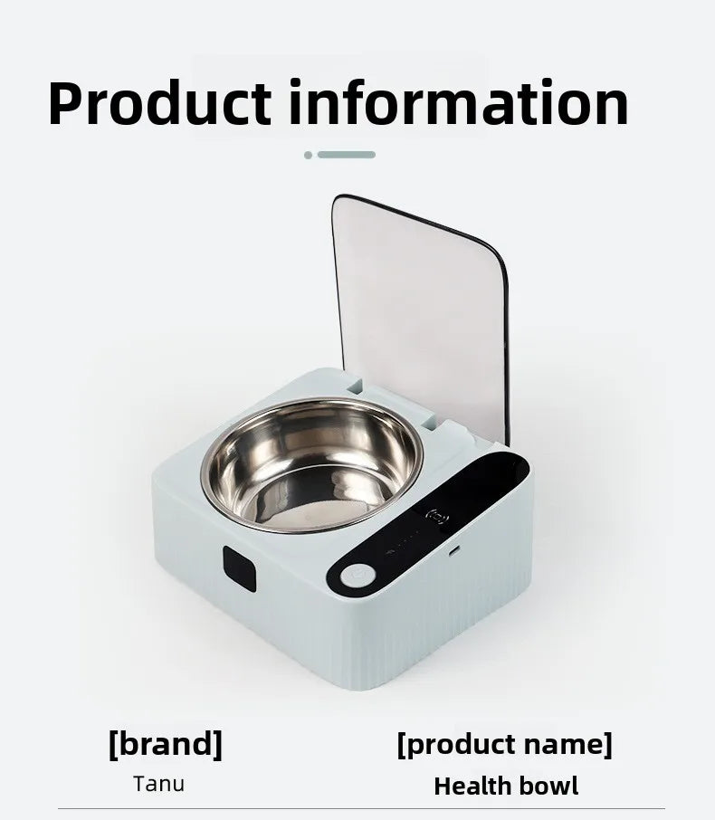 Pet Smart Infrared Sensor Open Lid Cat Bowl Stainless Steel with Lid Dustproof Insect-proof and Moisture-proof Pet Bowl