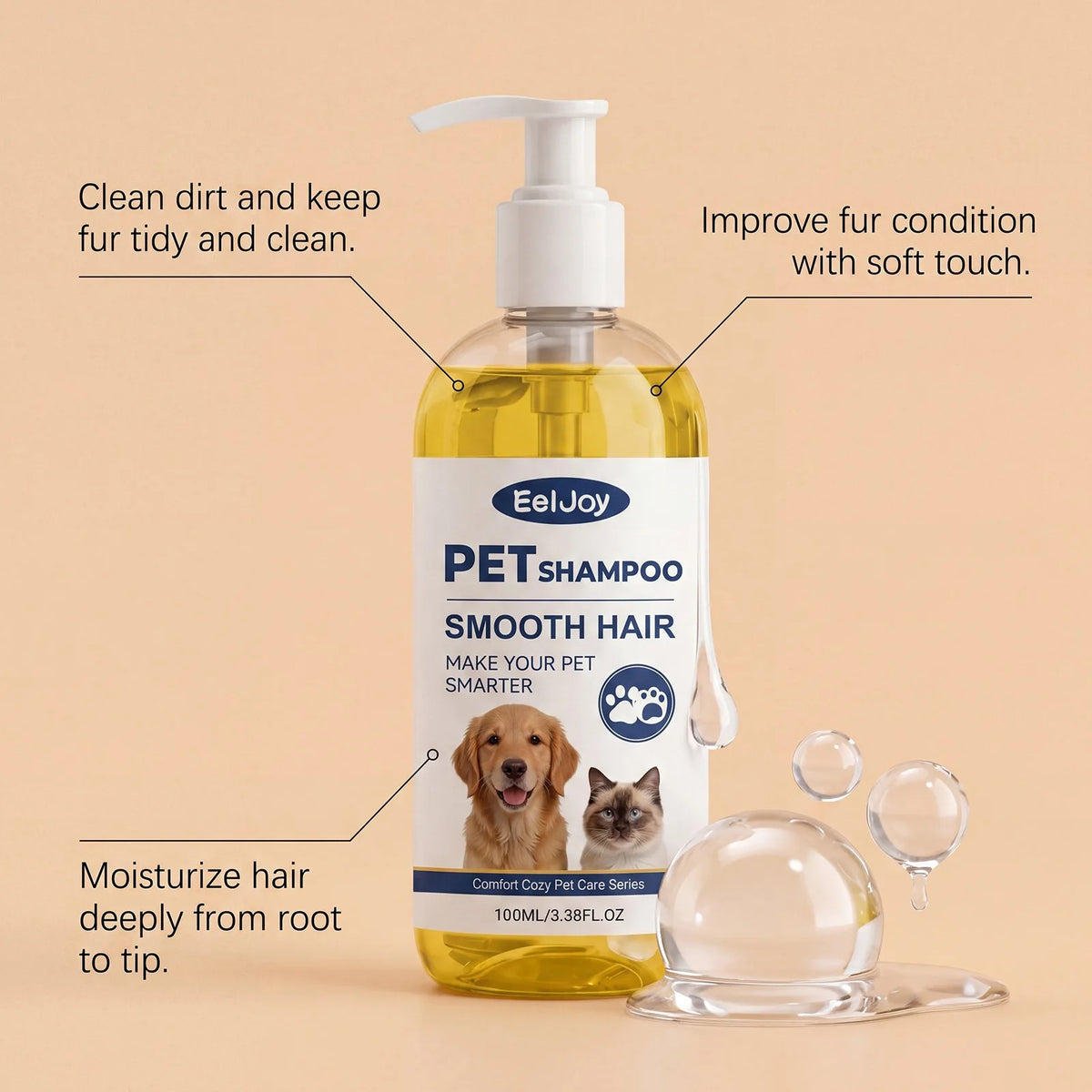 Dogs And Cats Shampoo Moisturizing For Sensitive Skin Ph Balanced Anti Dryness Dirt Removal Pets Cleaning Shampoo Conditioner