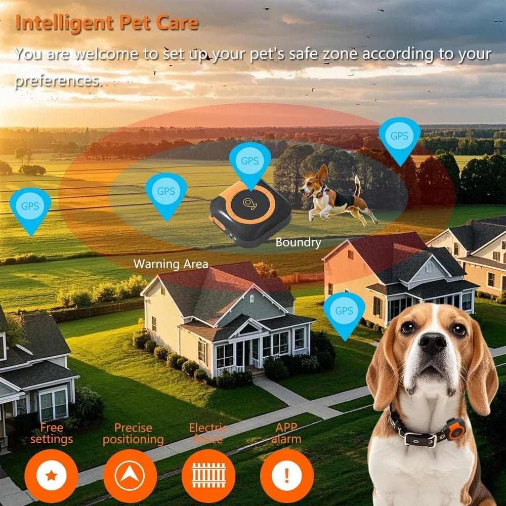 GPS Tracker Health Monitoring for Dogs, GPS Location & Smart Pet Activity Tracker, Works with Any Collar (Android and iOS Univer