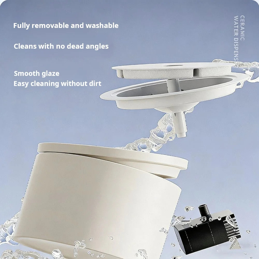 Cat Automatic Water Dispenser, Pet Ceramic Bowl, Dog Bowl Water Dispenser, Circulation And Flow Water Dispenser