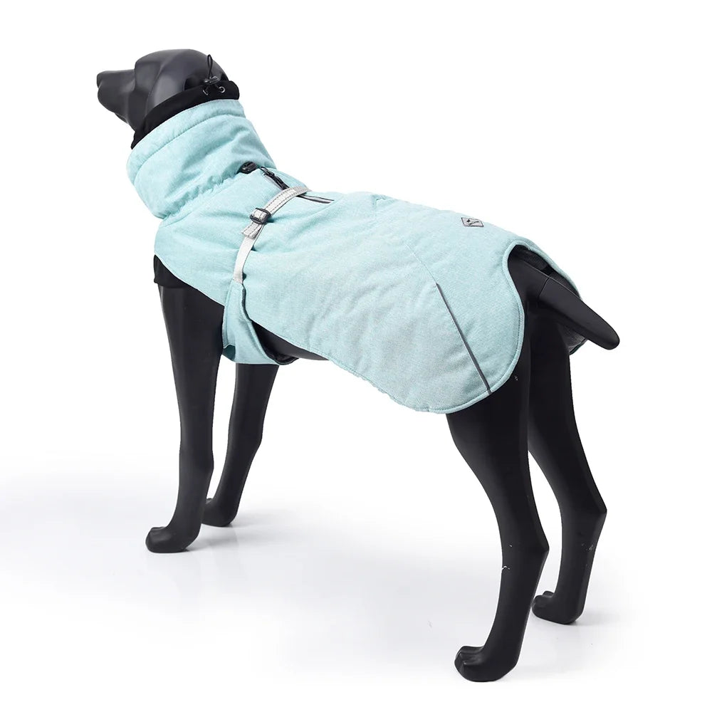 New Style Dog Winter Jacket with Waterproof Warm Polyester Filling Fabric--（Blue，size L）