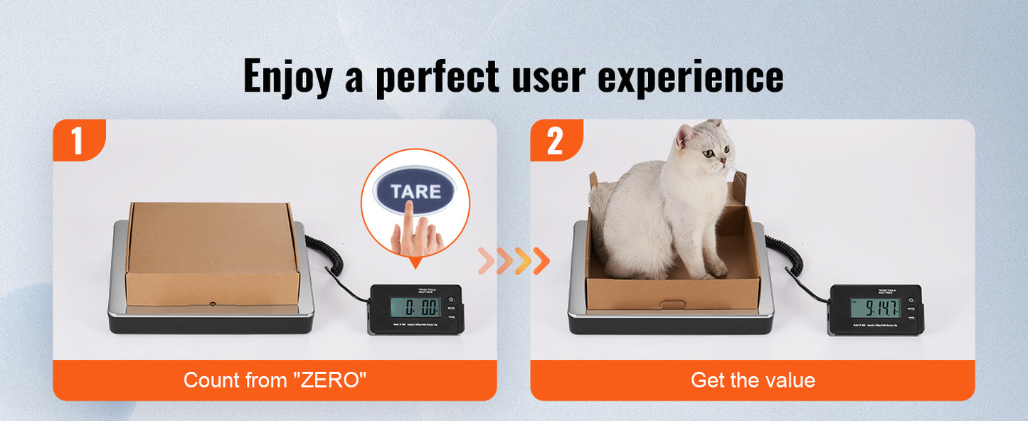 SucceBuy 440lbs Digital Shipping Scale with Timer Tare Function HD LCD Screen Portable Package Postal Scale for Home Post Office